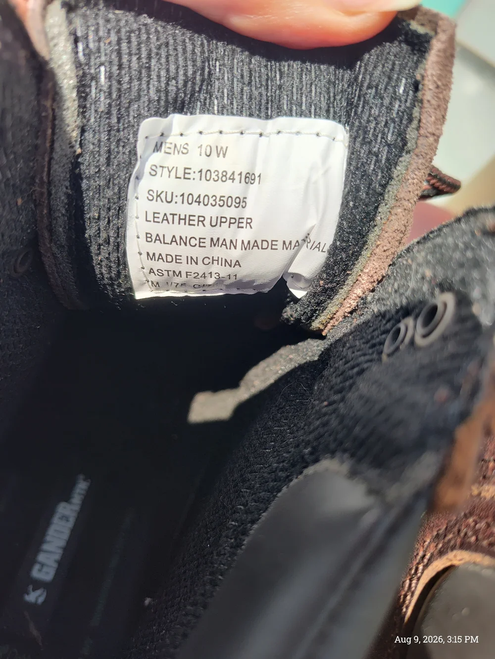 Gander Mountain Brown Leather Composite-Toe Men's Work Boots Sz 10W NWT